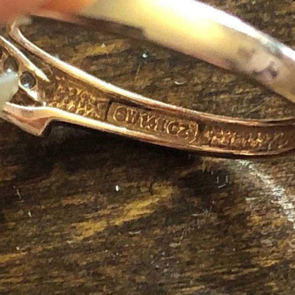 14K Rose Gold Ring CZ size 7.5-8 - Picture 5 of 6